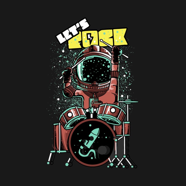 Astronaut playing drums by BlindVibes