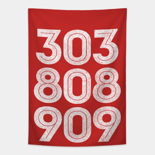 303, 808, 909 Synth / Faded Style Drum Machine Design Tapestry by DankFutura