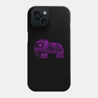 elephant in purple vector wallpaper art in mexican pattern Phone Case