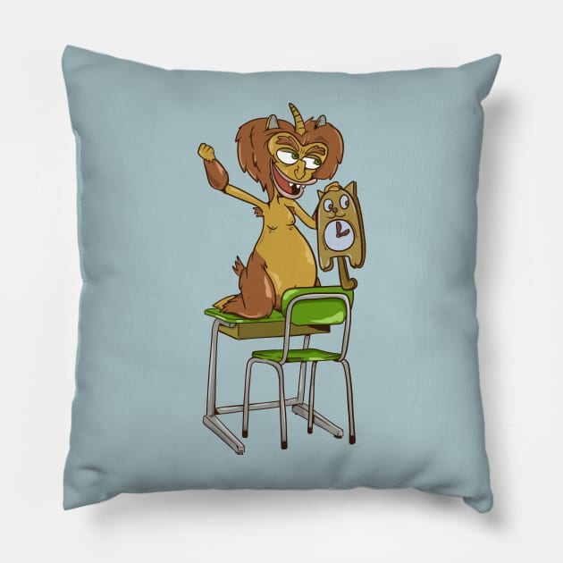 MAURY hormone monster with cat clock Pillow by LICENSEDLEGIT