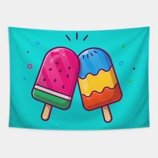 Watermelon Popsicle Cartoon Tapestry