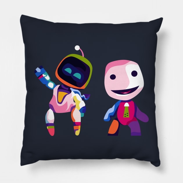 Astro & Sackboy Pillow by sullyink