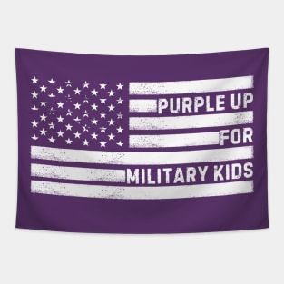 VINTAGE PURPLE UP FOR MILITARY KIDS Tapestry