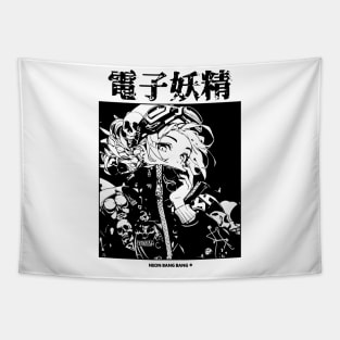 Japanese Streetwear Goth Grunge Anime Girl Manga Aesthetic Tapestry