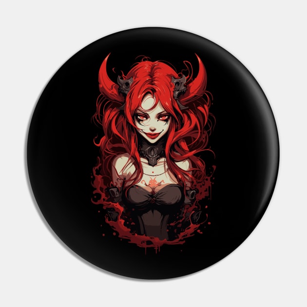 Anime Devil Girl Pin by Atomic Blizzard