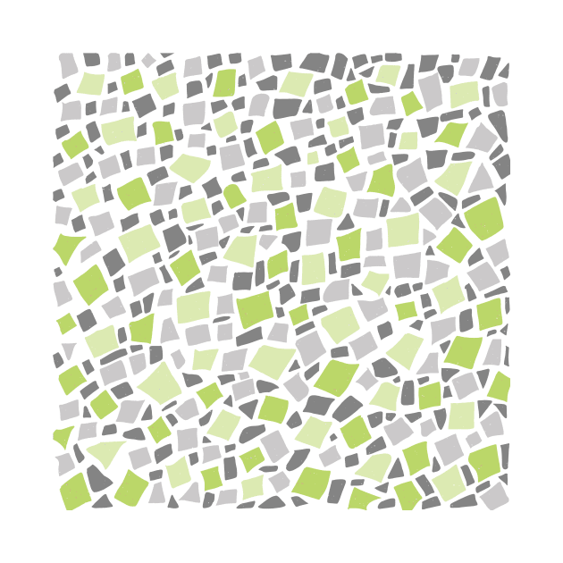 Broken Tiles Mosaic Pattern Grass Green Color Background GC-120-4 by GraphicCharms