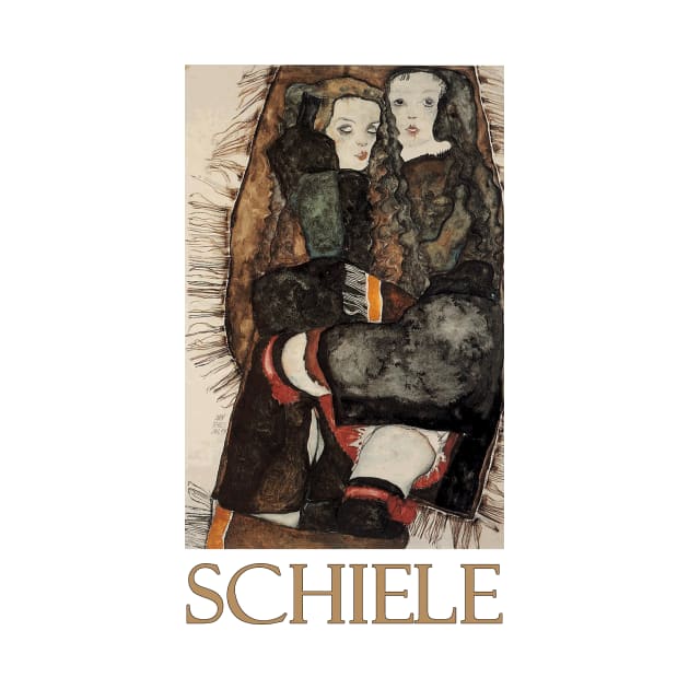 Two Girls on a Fringed Blanket (1911) by Egon Schiele by Naves