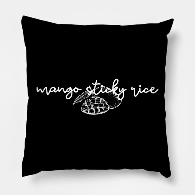 mango sticky rice - white - with sketch Pillow by habibitravels