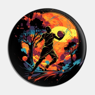 Abstract Basketball Art Pin