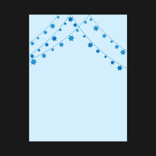 Light Blue Background and Star of David Bunting T-Shirt