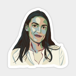 Alexandria Ocasio-Cortez Colorful Portrait Magnet