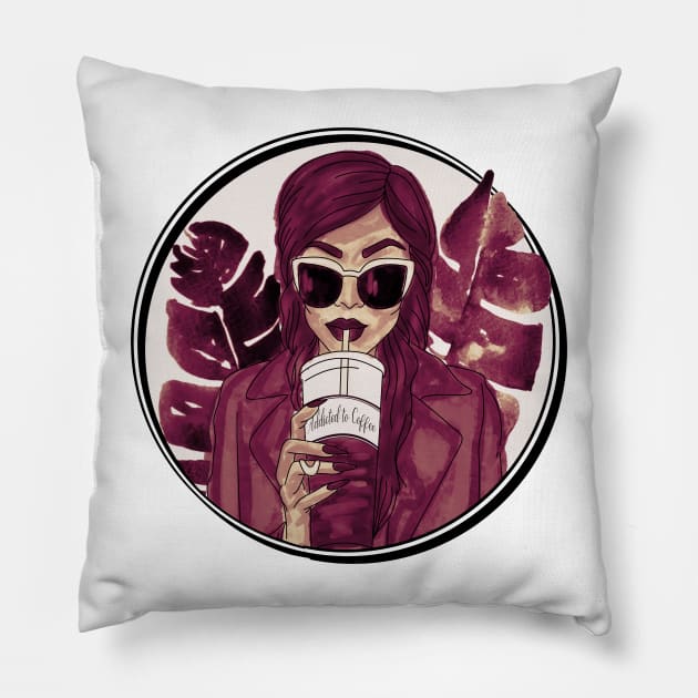 Addicted To Coffee Pillow by DoniGR