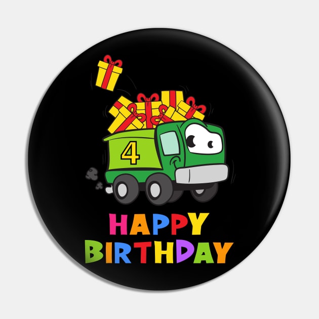 4th Birthday Party 4 Year Old Four Years Pin by KidsBirthdayPartyShirts