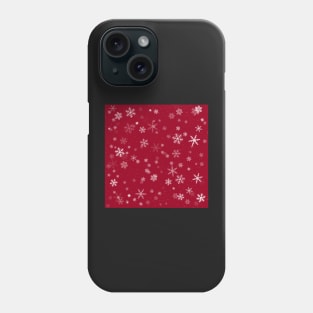 Red and White Snowflakes Winter Pattern Phone Case