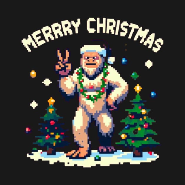 Merry Christmas Yeti Pixel Art by PaulBlue