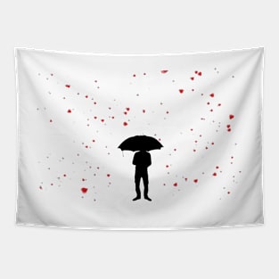 Man In the Heart Rain Tapestry