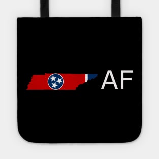 Tennessee Flag State Outline AF (white) Tote