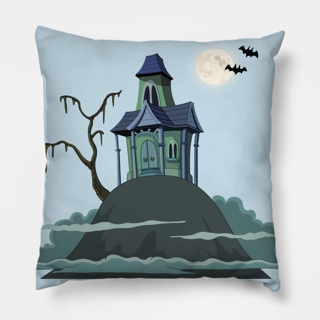 Haunted House Pillow by DigiToonsTreasures