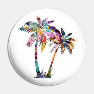 Coral Reef Palm Trees Pin