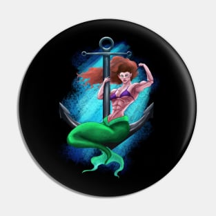 Muscle mermaid Pin