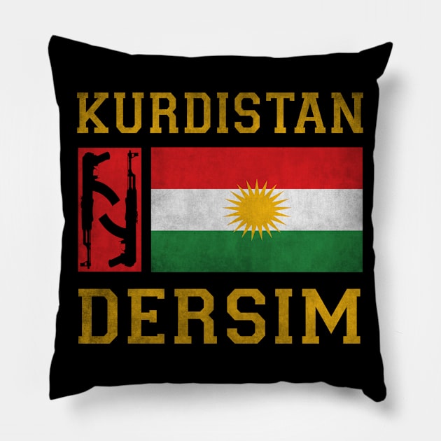 Kurdistan Dersim ak47 flag Pillow by Jakavonis