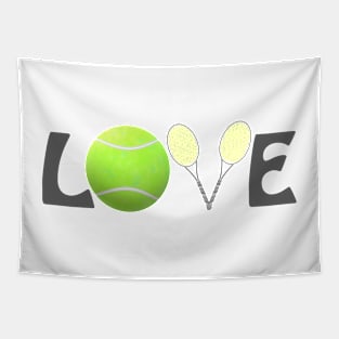 Tennis Lovers Rackets and Ball (Gray Letters) Tapestry