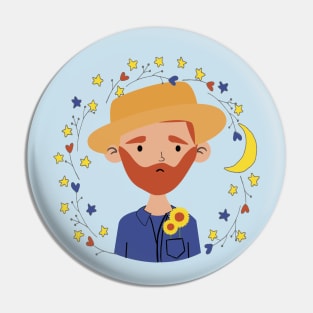 Floral Van Gogh Pin