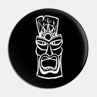 Bad JuJu Creative Arts Tiki Man White Pin