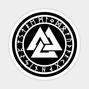 Valknut /// Rune Circle White Magnet