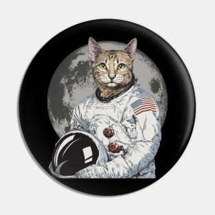 Astronaut Space Cat Moon Pin