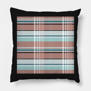 Summer Aesthetic Iona 2 Hand Drawn Textured Plaid Pattern Pillow