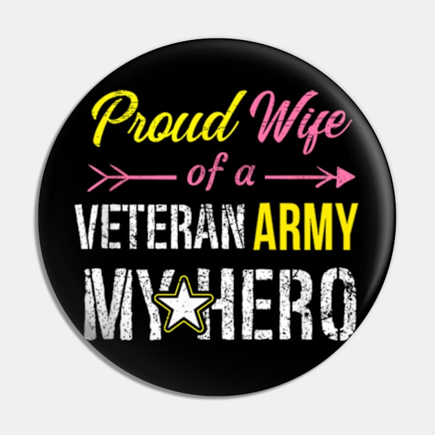 Proud Wife Of A Us Veteran Army Pin by DarkStile