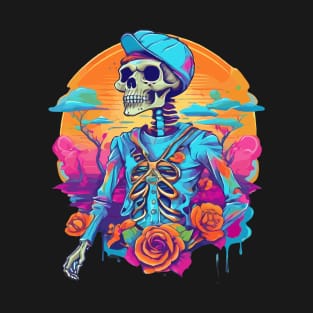 Colorful preppy skeleton style T-Shirt