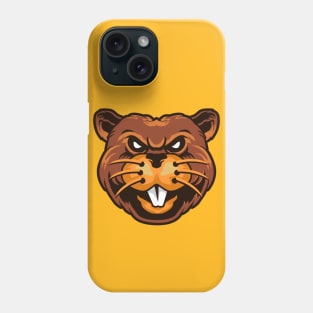 Funny Beaver Head Illustration Phone Case