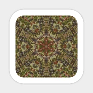 Shades of Green Kaleidoscopic Mandala Number 3 Magnet