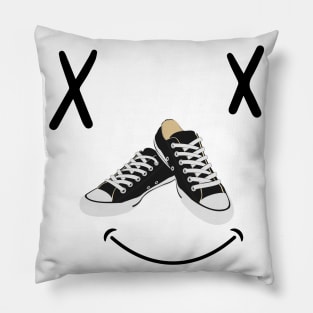 Classic shoes white and black and smile Pillow