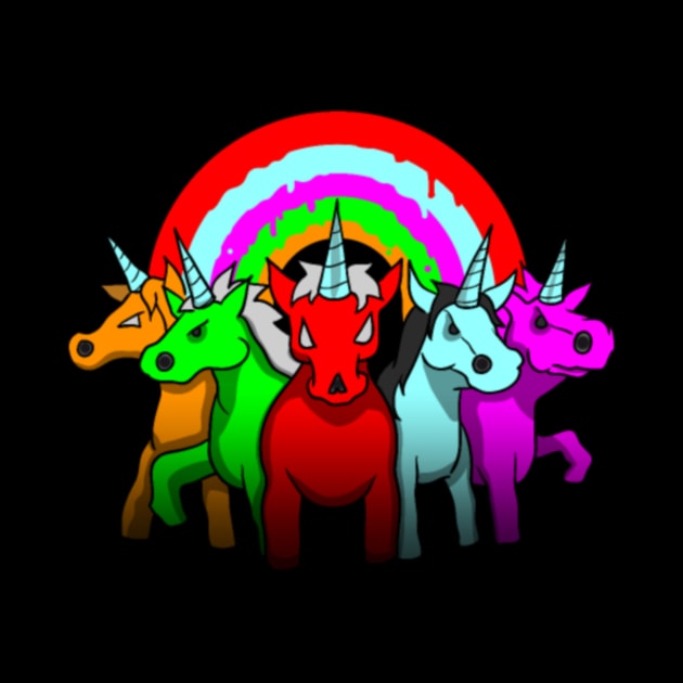 Evil Unicorn Shirt - Rainbow Evil Zombie Halloween by Nulian Sanchez