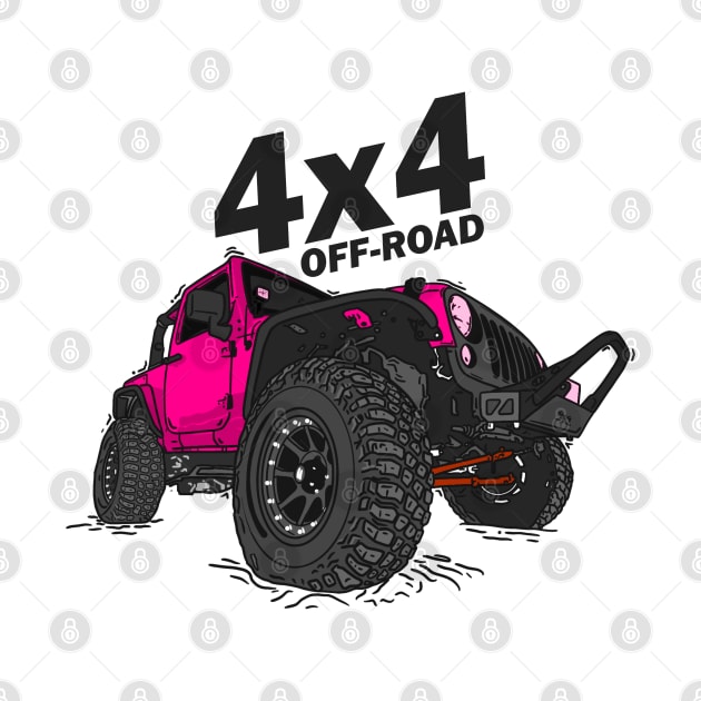 4x4 Off Road Jeep Pink by 4x4 Sketch