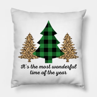 LEOPARD AND PLAID CHRISTMAS TREE Pillow