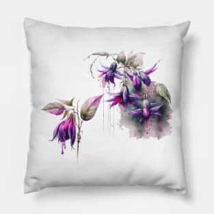 Purple Fuschia Watercolour Pillow