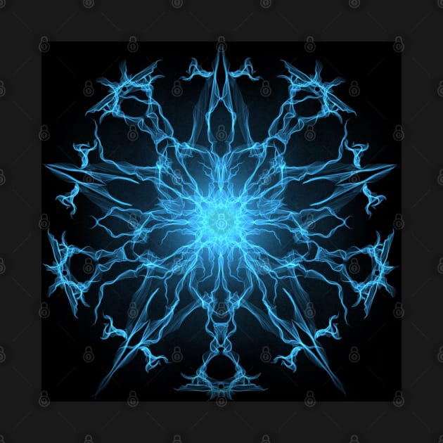 Abstract ice blue flame flower by CreaKat