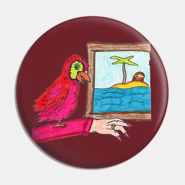 Parrot & Pirate Pin by ConidiArt