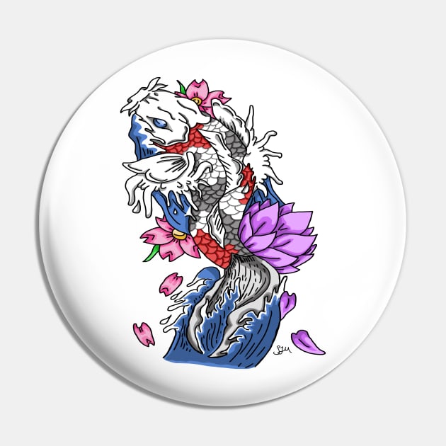 Koi Carp Pin by SamuelMcCrackenArtworks