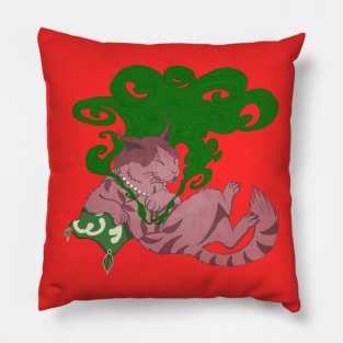 smoking monmon cat on pillow Pillow