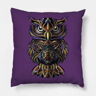 Owl drawn zentangle Pillow