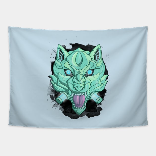 Metal Cyber Wolf Go! Tapestry by itsmidnight