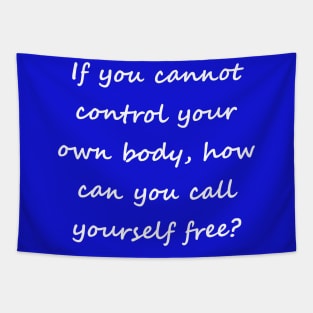 Call yourself free (back printed, white lettering, script font) Tapestry