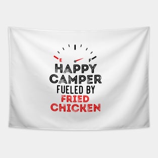 Funny Sarcastic Saying Happy Camper Fueled by Fried Chicken Tapestry