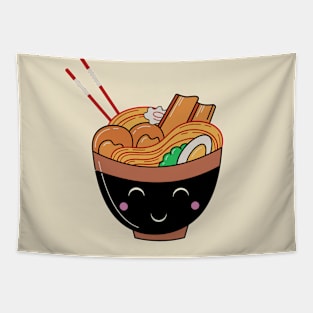 Funny Ramen Noodles Kawaii - Japanese Food Tapestry