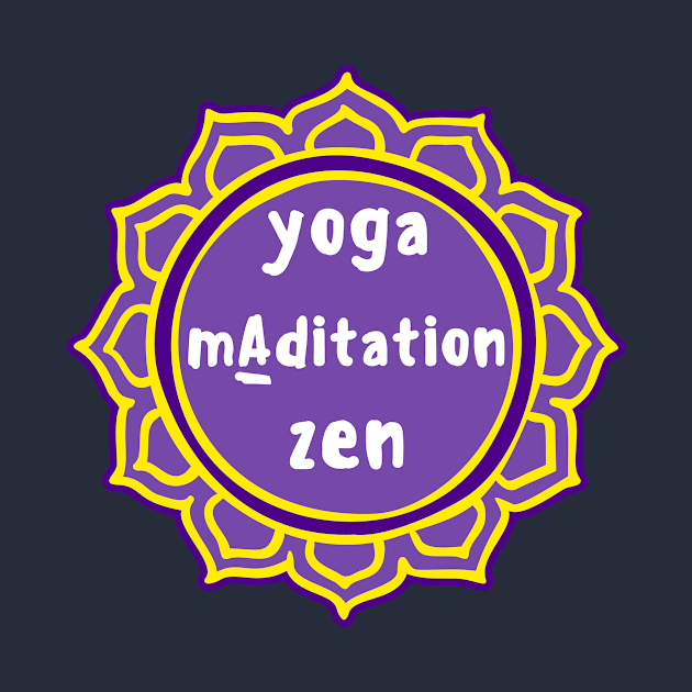 Violet Mandala and Sign 'Yoga Maditation Zen' for yogis by leyaelena